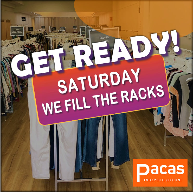 Every Saturday we fill the racks. Every Saturday new stock of clothing is hanged in the shop.